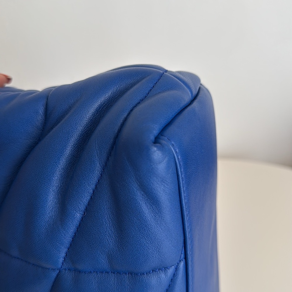 ❌SOLD❌Saint Laurent Blue Quilted LouLou Puffer Leather Shoulder Bag - Picture 9 of 17